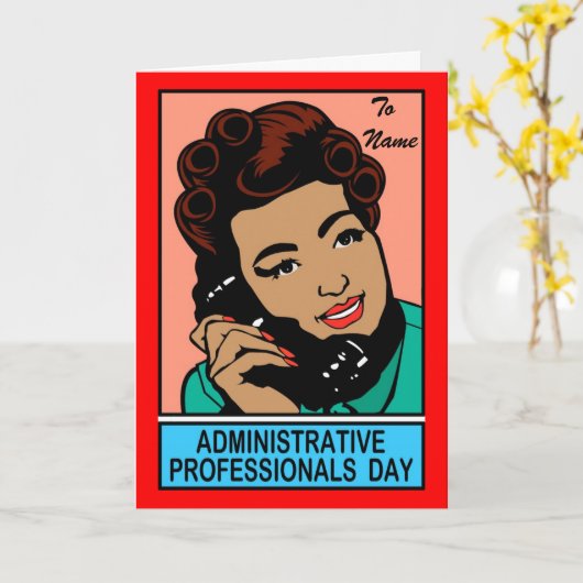 Dag van administratief personeel kaart (Gele Bloem)