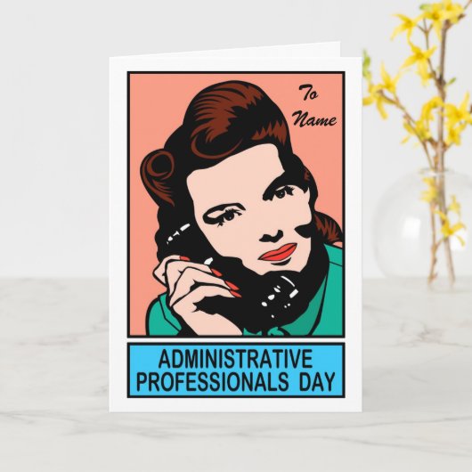 Dag van administratief personeel kaart (Gele Bloem)