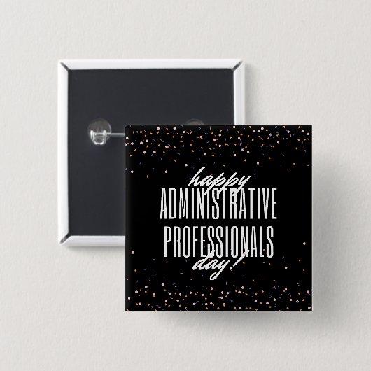 Dag van administratief personeel vierkante button 5,1 cm (Voorkant /achterkant)