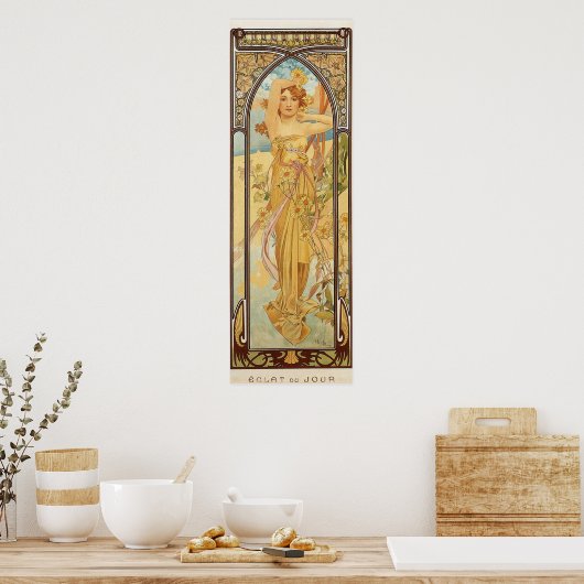 Dag van Alfons Mucha Poster (Keuken)