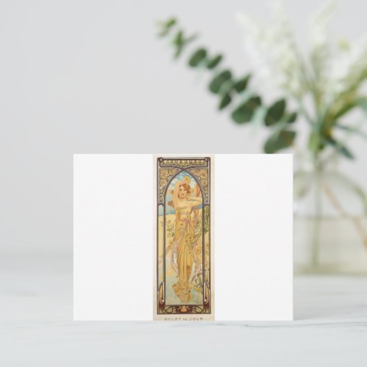 Dag van Alphonse Mucha Briefkaart (Staand voorkant)