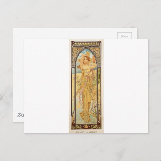 Dag van Alphonse Mucha Briefkaart (Voorkant / Achterkant)