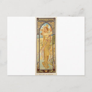 Dag van Alphonse Mucha Briefkaart