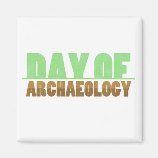 Dag van Archeologie Square Magnet (Voorkant)
