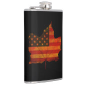 DAG VAN DANKBAARHEID AMERIKAANSE VLAG HERFSTBLADER HEUPFLES (Rechts)