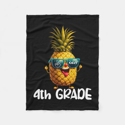 Dag van de 4e klas Vrede Uit 4e klas Grappig Gradu Fleece Deken (Voorkant)