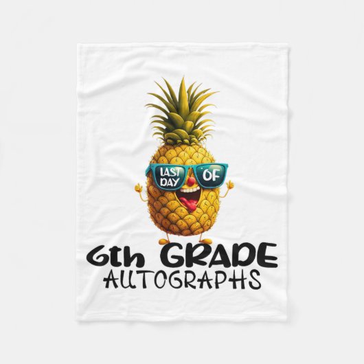 Dag van de 6e klas handtekening Afstuderen jongens Fleece Deken (Voorkant)