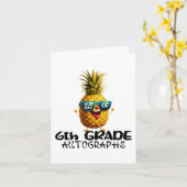 Dag van de 6e klas handtekening Afstuderen jongens Kaart (Gele Bloem)