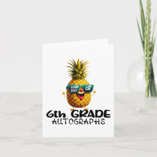 Dag van de 6e klas handtekening Afstuderen jongens Kaart