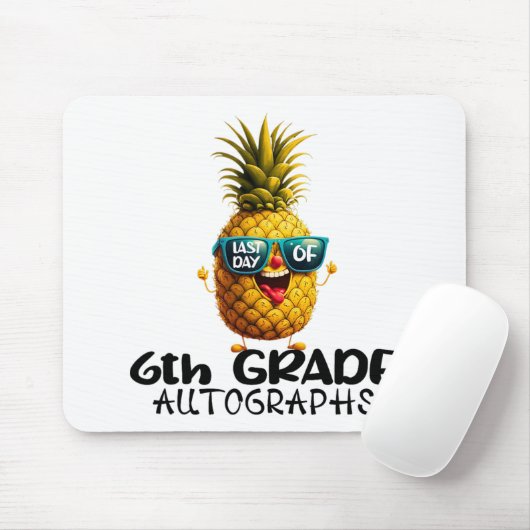 Dag van de 6e klas handtekening Afstuderen jongens Muismat (Met muis)