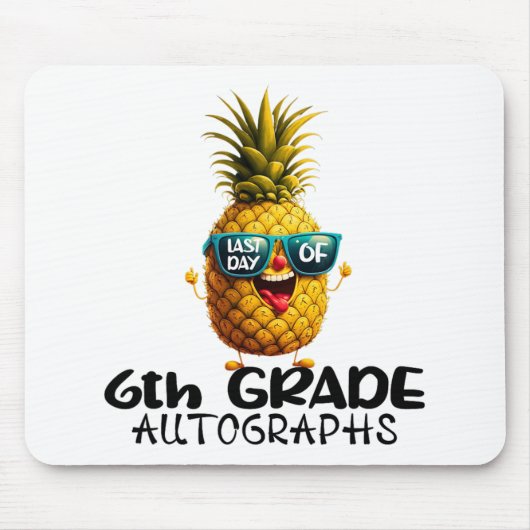 Dag van de 6e klas handtekening Afstuderen jongens Muismat (Voorkant)