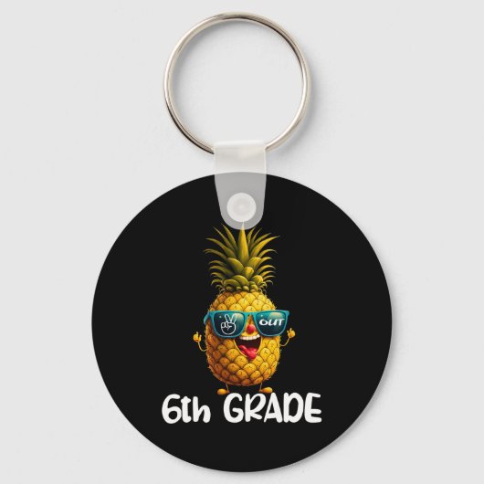 Dag van de 6e klas vrede uit 6e klas grappige afge sleutelhanger (Voorkant)