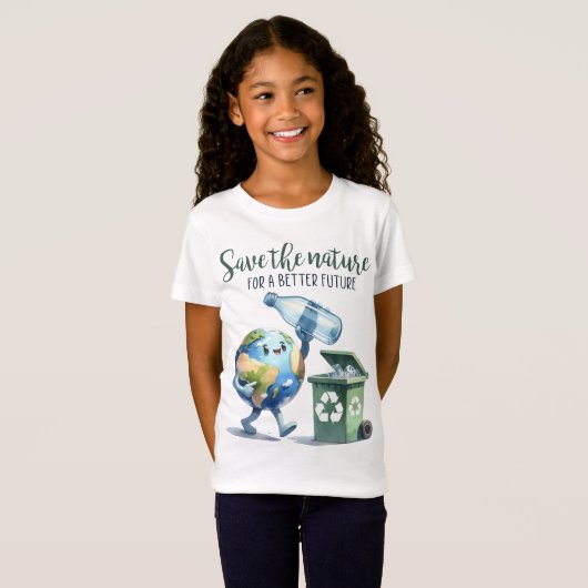 Dag van de Aarde 22 april Recyclen het milieu redd T-shirt (Voorkant volledig)