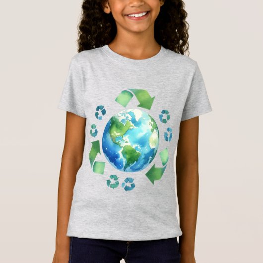 Dag van de Aarde 22 april Recyclen het milieu redd T-shirt (Voorkant)