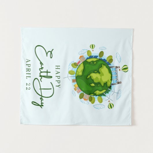 Dag van de Aarde 22 april Wandkleed (Voorkant (horizontaal))