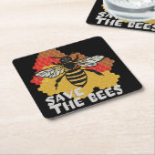 Dag van de Aarde, bespaar de bijen Kartonnen Onderzetters (Schuin)