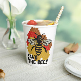 Dag van de Aarde, bespaar de bijen Papieren Bekers
