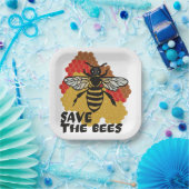 Dag van de Aarde, bespaar de bijen Papieren Bordje (Feest)