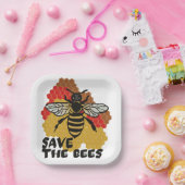 Dag van de Aarde, bespaar de bijen Papieren Bordje (Feest)