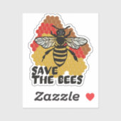 Dag van de Aarde, bespaar de bijen Sticker (Vel)