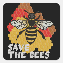 Dag van de Aarde, bespaar de bijen Vierkante Sticker
