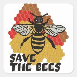 Dag van de Aarde, bespaar de bijen Vierkante Sticker