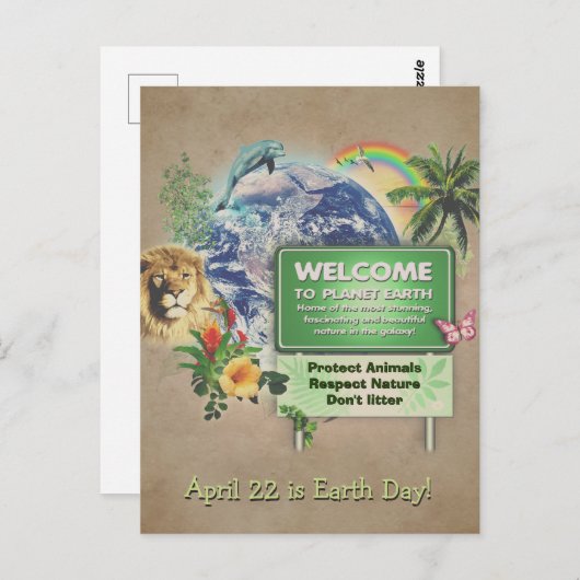 Dag van de Aarde 🌱 Briefkaart (Voorkant / Achterkant)