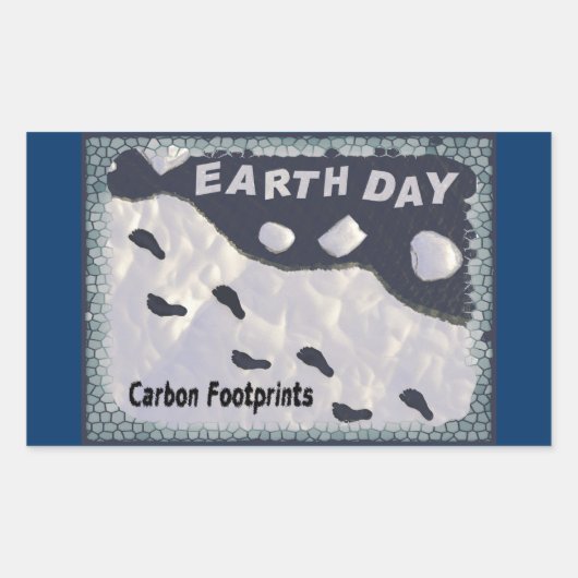 Dag van de Aarde - Carbon Footprints Rechthoekige Sticker (Voorkant)