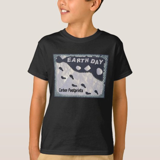 Dag van de Aarde - Carbon Footprints T-shirt (Voorkant)