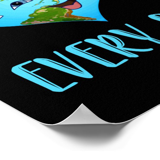 Dag van de Aarde Dag Dagelijkse Kute Heart Planet Poster (Hoek)