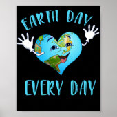 Dag van de Aarde Dag Dagelijkse Kute Heart Planet Poster (Voorkant)