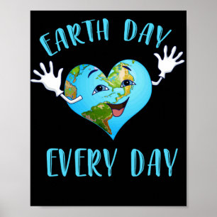 Dag van de Aarde Dag Dagelijkse Kute Heart Planet Poster