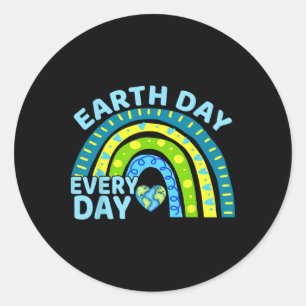 Dag van de Aarde Dag Dagelijkse Regenboogontwerpen Ronde Sticker