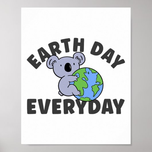 Dag van de Aarde Dagelijks Koala Wereldbol Poster (Voorkant)