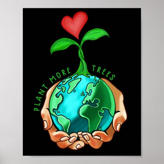 Dag van de Aarde Dagelijks Plant Meer bomen bespar Poster (Voorkant)