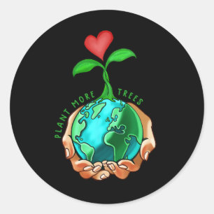 Dag van de Aarde Dagelijks Plant Meer bomen bespar Ronde Sticker