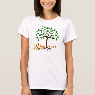 Dag van de Aarde Dagelijkse Boom en Lente Bloemen T-shirt