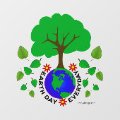 Dag van de Aarde Dagelijkse Groene Boom Raamsticker (Vel)