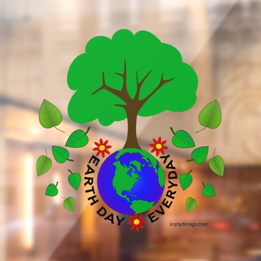 Dag van de Aarde Dagelijkse Groene Boom Raamsticker (Vel 2)