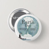 Dag van de Aarde, Dagelijkse Pinguïn Ronde Button 5,7 Cm (Voorkant /achterkant)