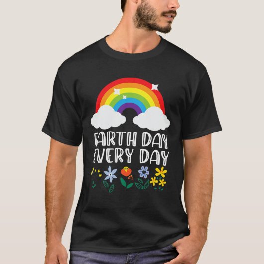 Dag van de Aarde Dagelijkse Regenboog Bloem Aarde T-shirt (Voorkant)
