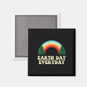 Dag van de Aarde Dagelijkse Treinen Regenboogretro Magneet (Voorkant / Achterkant)