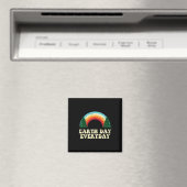 Dag van de Aarde Dagelijkse Treinen Regenboogretro Magneet (Insitu (Vaatwasser))