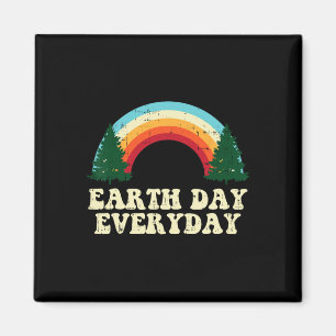 Dag van de Aarde Dagelijkse Treinen Regenboogretro Magneet