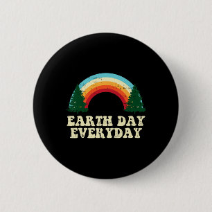 Dag van de Aarde Dagelijkse Treinen Regenboogretro Ronde Button 5,7 Cm