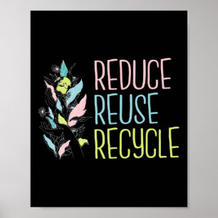 Dag van de Aarde De drie R's reduceren Hergebruik Poster