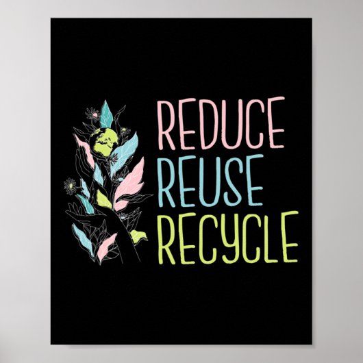 Dag van de Aarde De drie R's reduceren Hergebruik Poster (Voorkant)