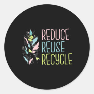 Dag van de Aarde De drie R's reduceren Hergebruik Ronde Sticker