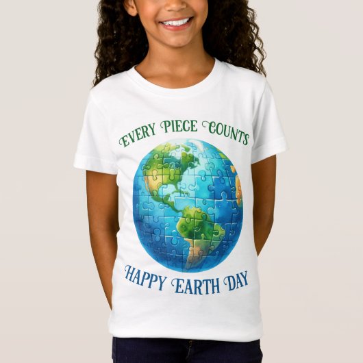 Dag van de Aarde Elk stuk telt Happy Earth Day T-shirt (Voorkant)