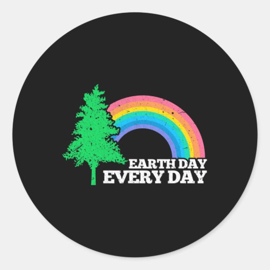 Dag van de Aarde Elke dag 1 Ronde Sticker (Voorkant)